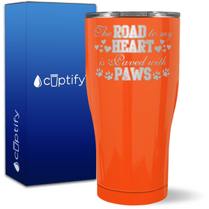 The Road To My Heart is Paved With Paws on 27oz Curve Tumbler