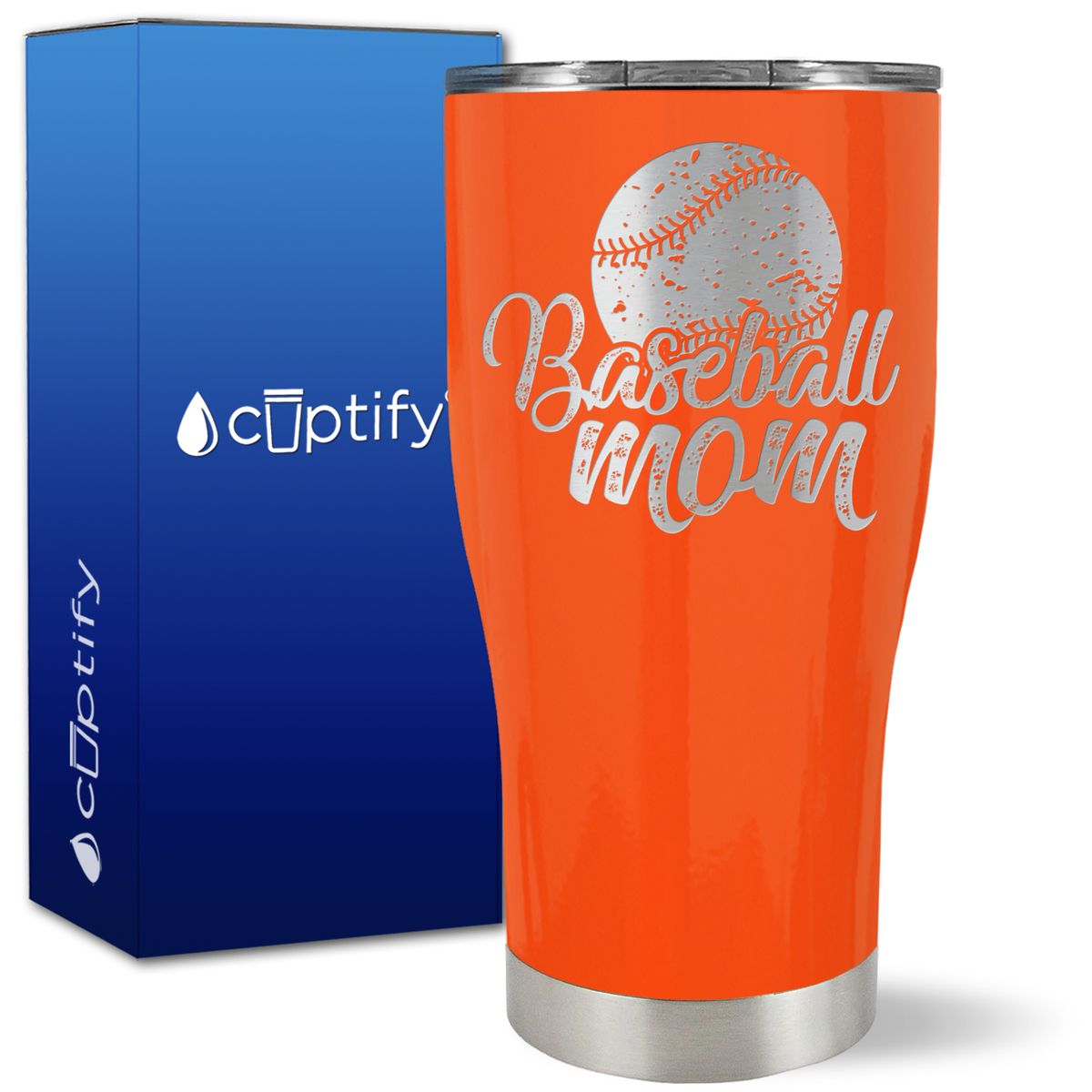 Baseball Mom Distressed on 27oz Curve Tumbler