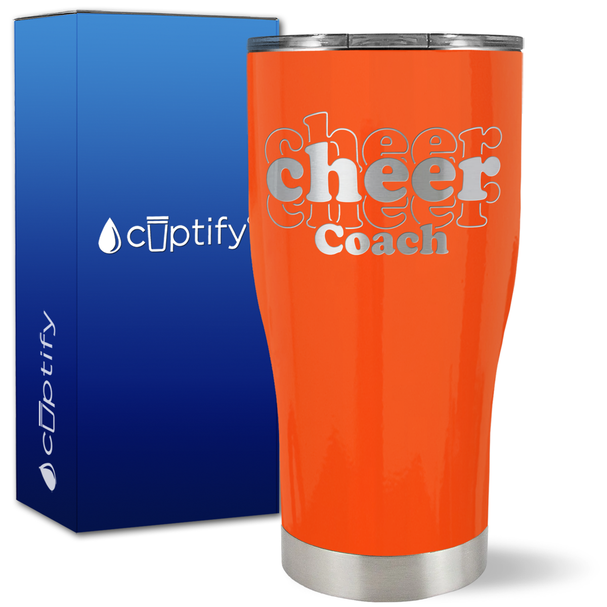 Cheer Coach Outlines on 27oz Curve Tumbler