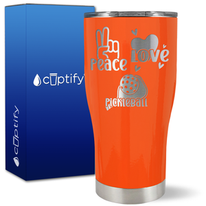 Peace Love Pickleball on 27oz Curve Tumbler