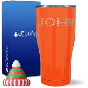 Personalized Candy Canes Christmas Font on 27oz Curve Tumbler