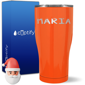 Personalized Snowy Christmas Font on 27oz Curve Tumbler