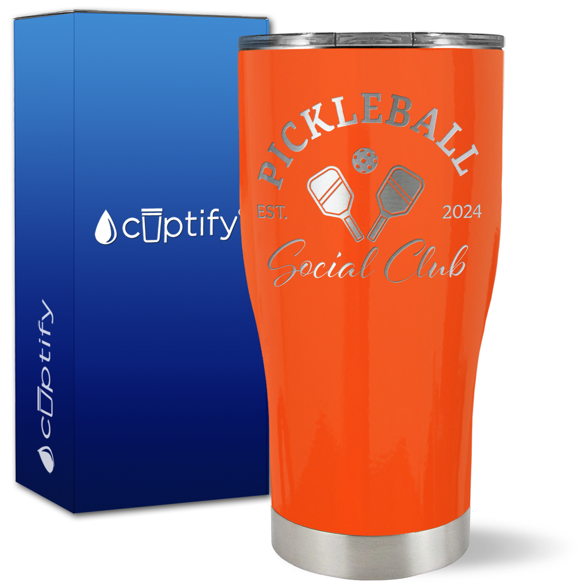Personalized Pickleball Social Club Established on 27oz Curve Tumbler