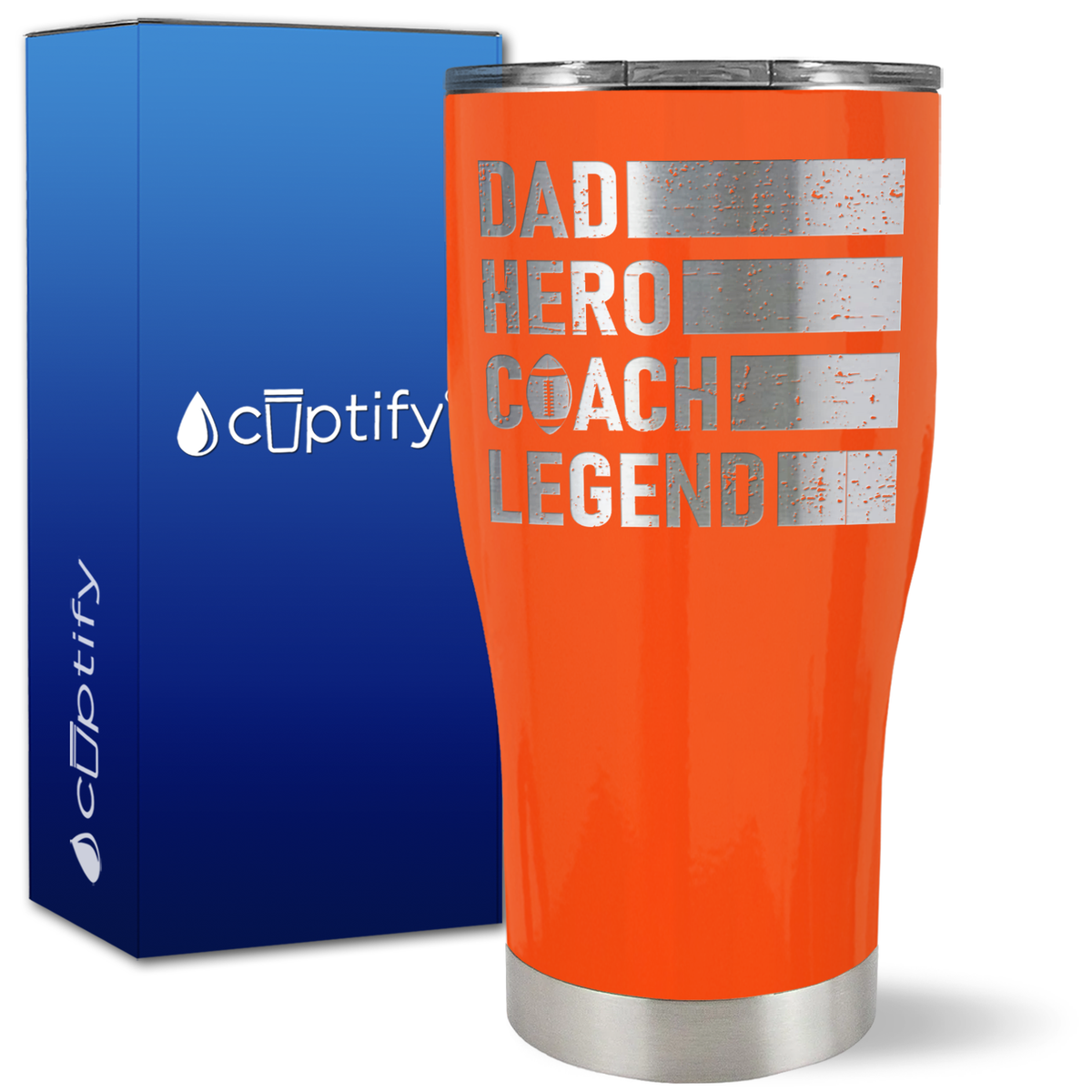 Dad, Hero, Coach, Legend on 27oz Curve Tumbler