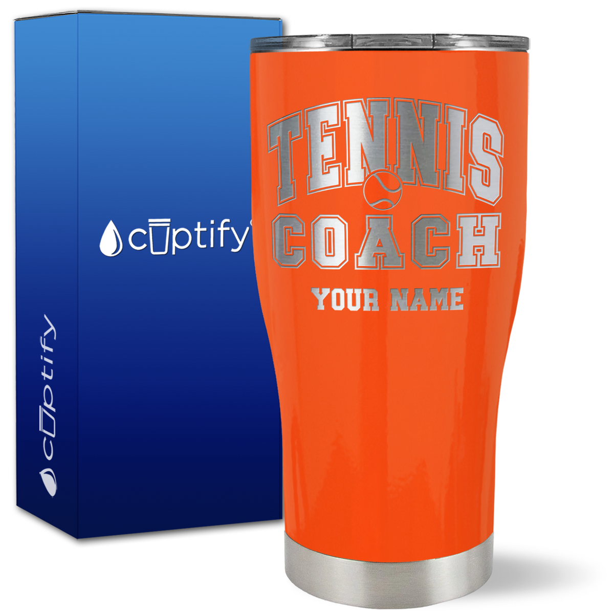 Personalized Tennis Coach on 27oz Curve Tumbler