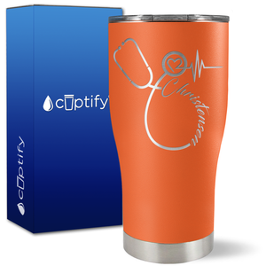 Personalized Nurse Stethoscope on 27oz Curve Tumbler