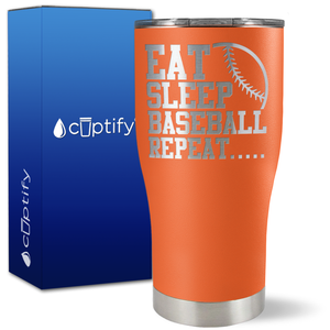 Eat Sleep Baseball Repeat on 27oz Curve Tumbler