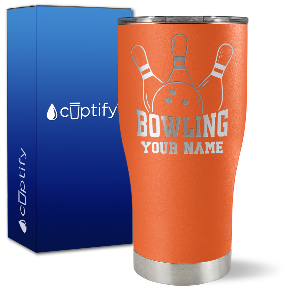 Personalized Bowling on 27oz Curve Tumbler