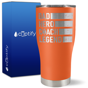 Dad, Hero, Coach, Legend on 27oz Curve Tumbler