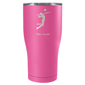 Personalized Volleyball Player Silhouette 27oz Curve Stainless Steel Tumbler