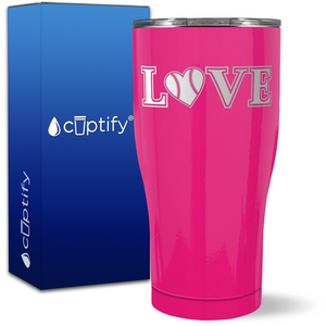 Baseball Love Heart on 27oz Curve Tumbler