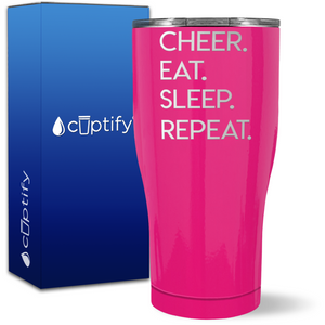 Eat Sleep Cheer Repeat on 27oz Curve Tumbler