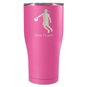 Personalized Basketball Girl Player Silhouette on 27oz Curve Tumbler