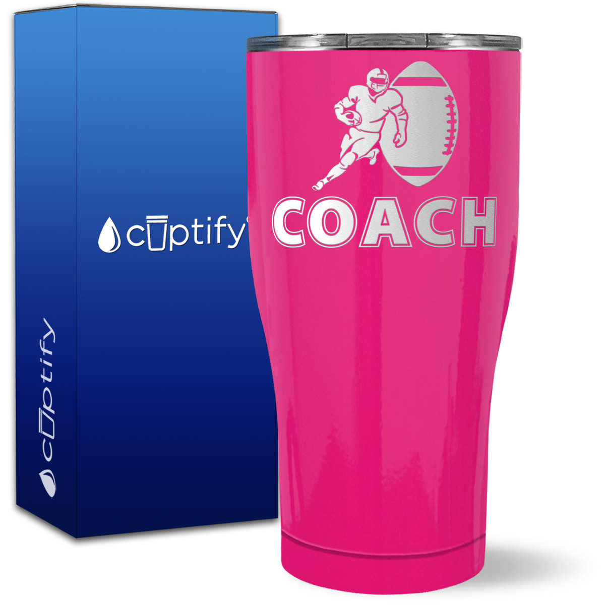 Football Coach Silhouette on 27oz Curve Tumbler