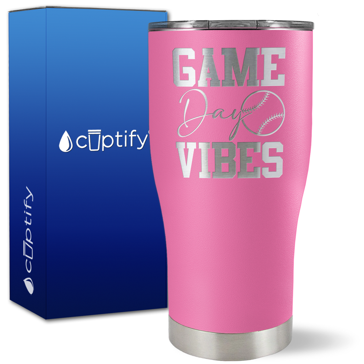 Game Day Vibes Baseball on 27oz Curve Tumbler