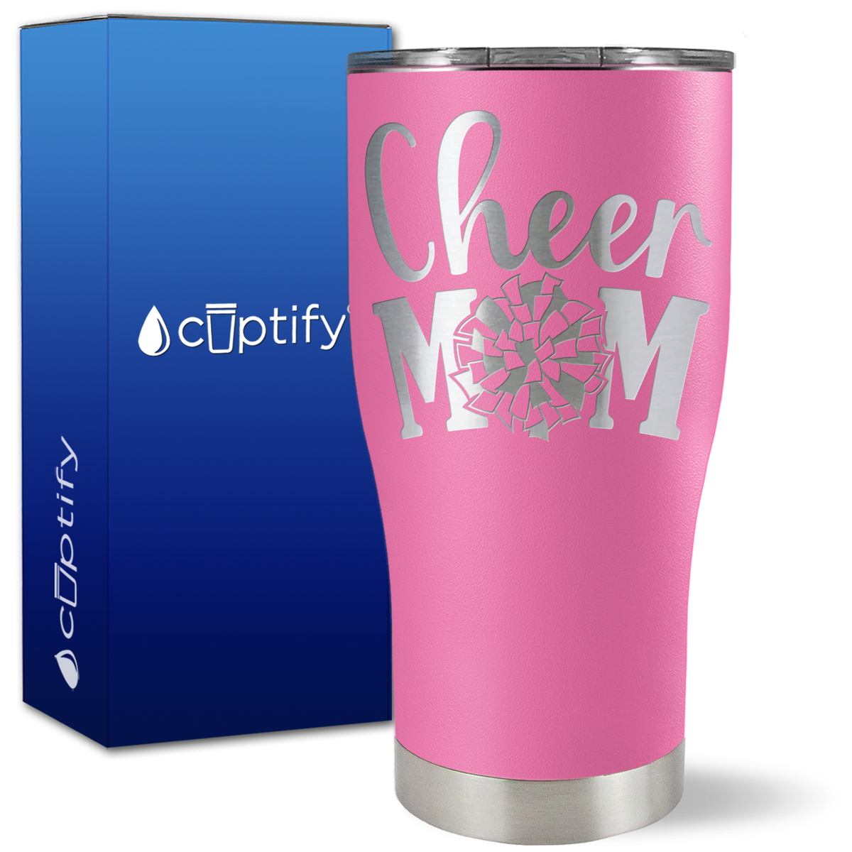 Cheer Mom Pom Pom on 27oz Curve Tumbler