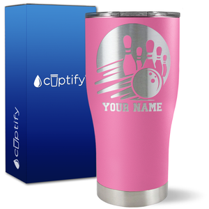 Custom Bowling and Pins on 27oz Curve Tumbler