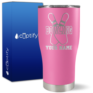 Personalized Bowling Pins on 27oz Curve Tumbler