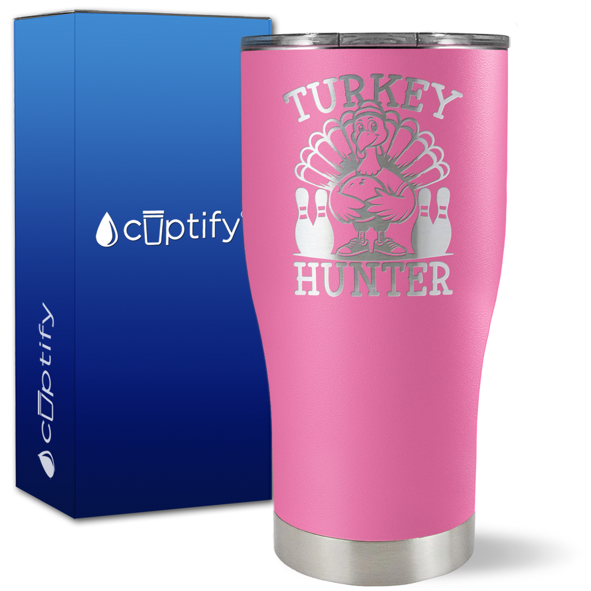 Bowling Turkey Hunter on 27oz Curve Tumbler