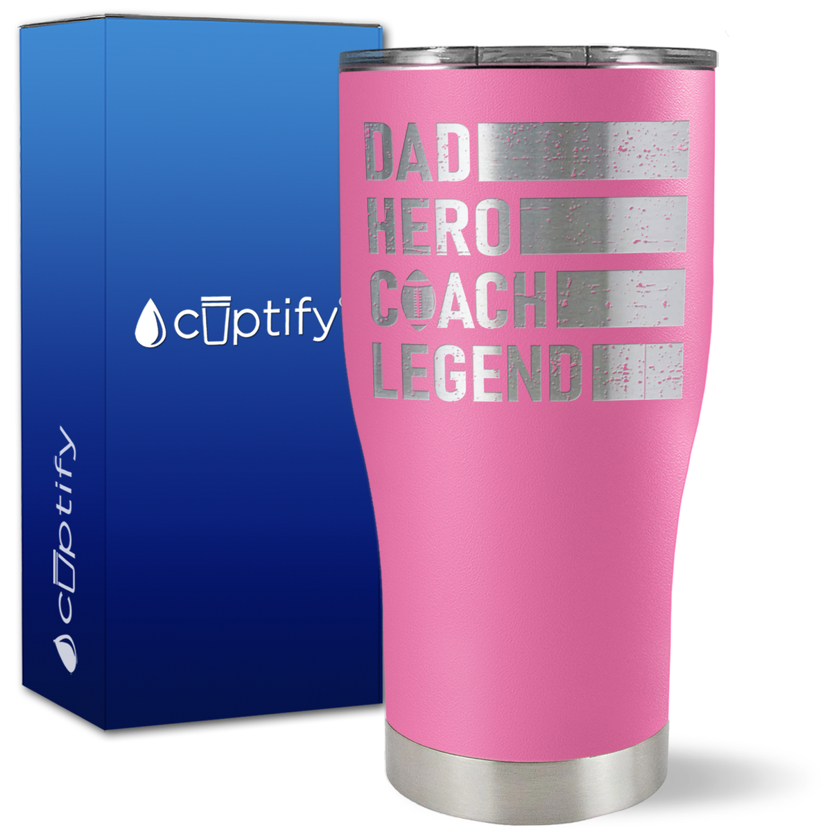 Dad, Hero, Coach, Legend on 27oz Curve Tumbler