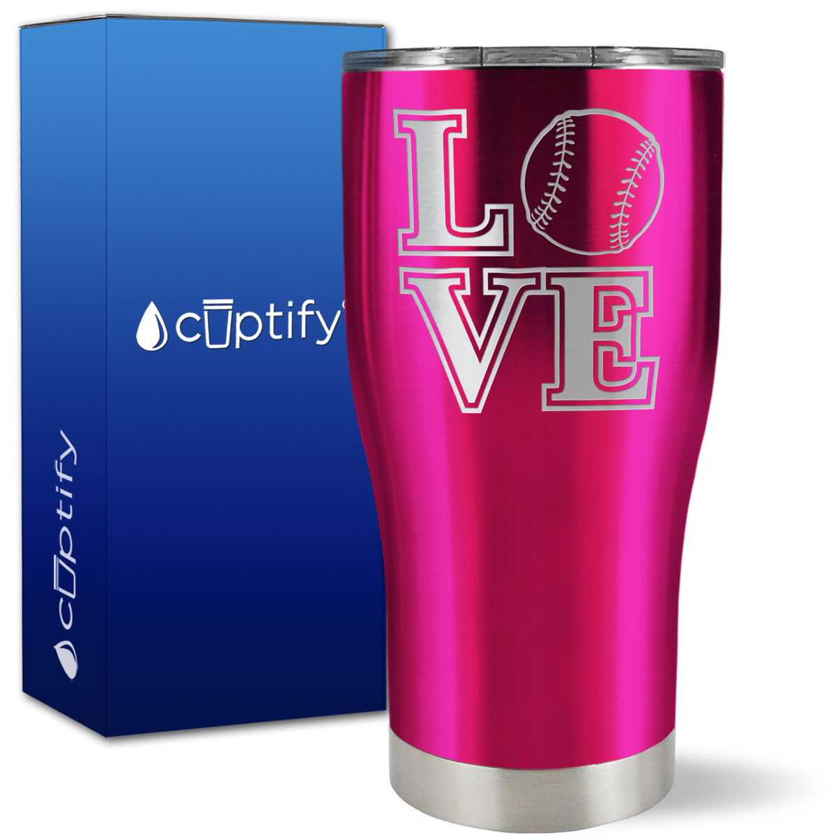 Love Baseball on 27oz Curve Tumbler