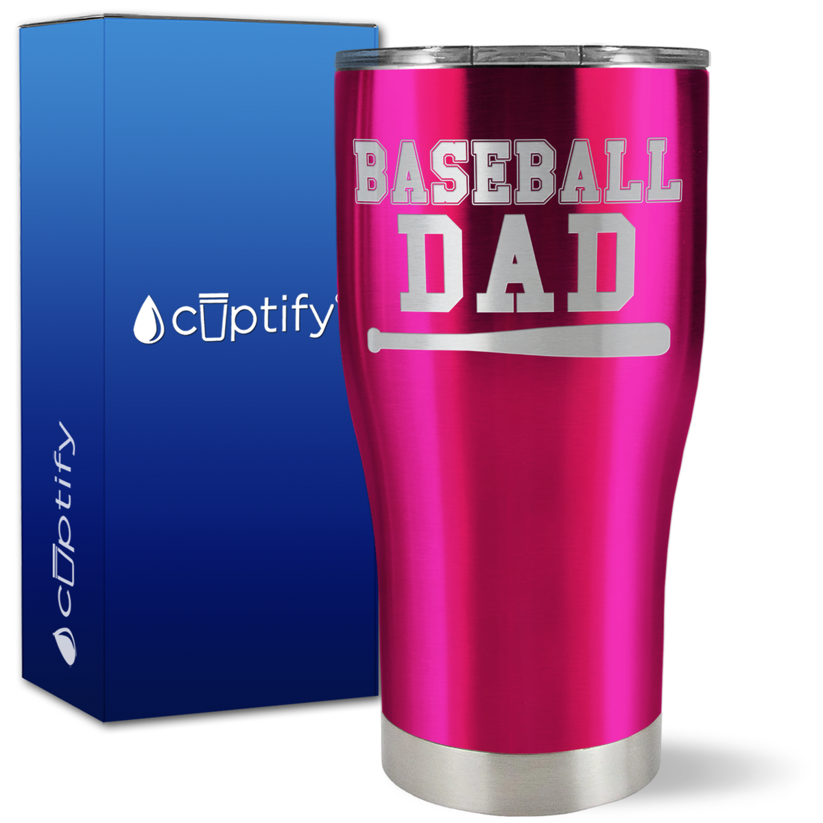 Baseball Dad with Bat on 27oz Curve Tumbler