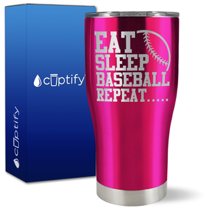 Eat Sleep Baseball Repeat on 27oz Curve Tumbler