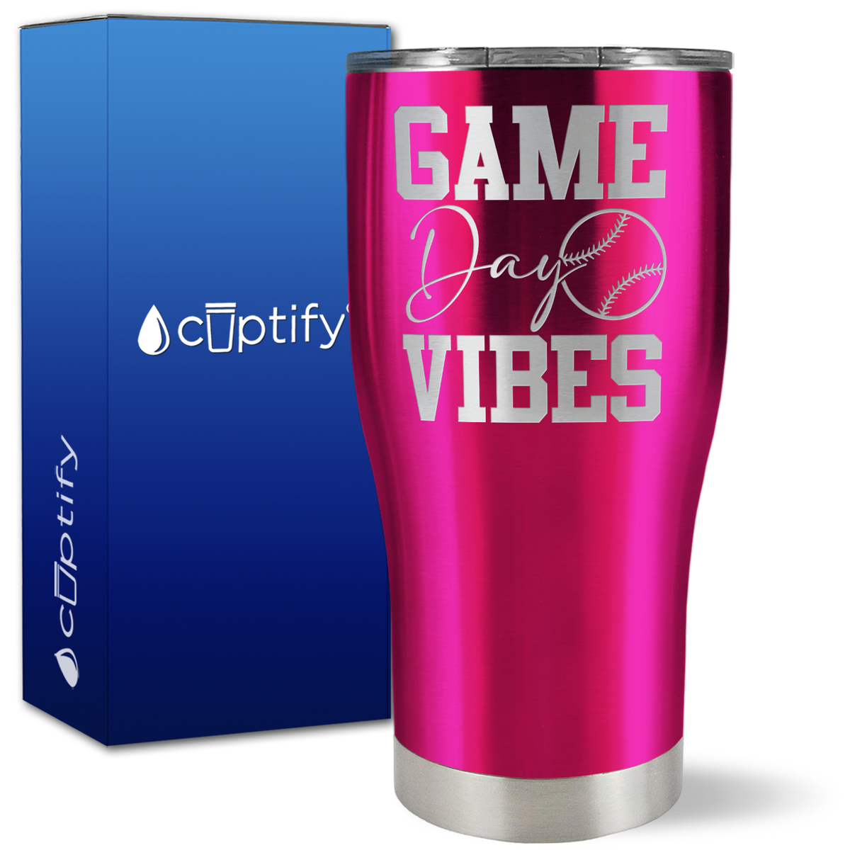 Game Day Vibes Baseball on 27oz Curve Tumbler