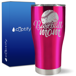 Baseball Mom Distressed on 27oz Curve Tumbler