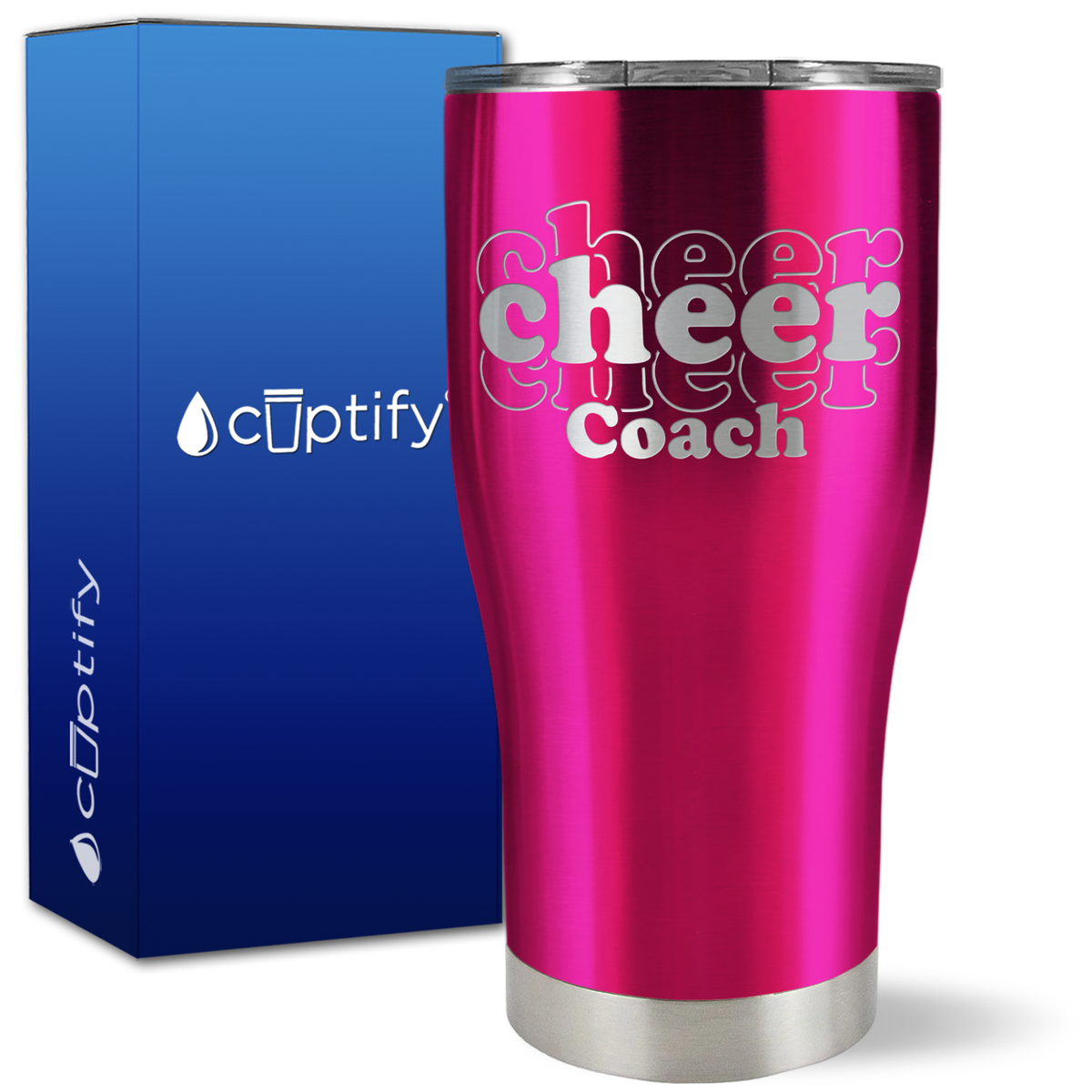 Cheer Coach Outlines on 27oz Curve Tumbler
