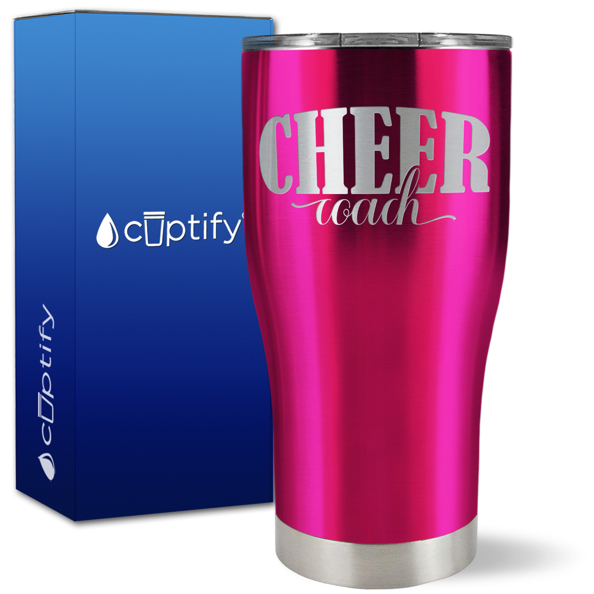 Cheer Coach Script on 27oz Curve Tumbler