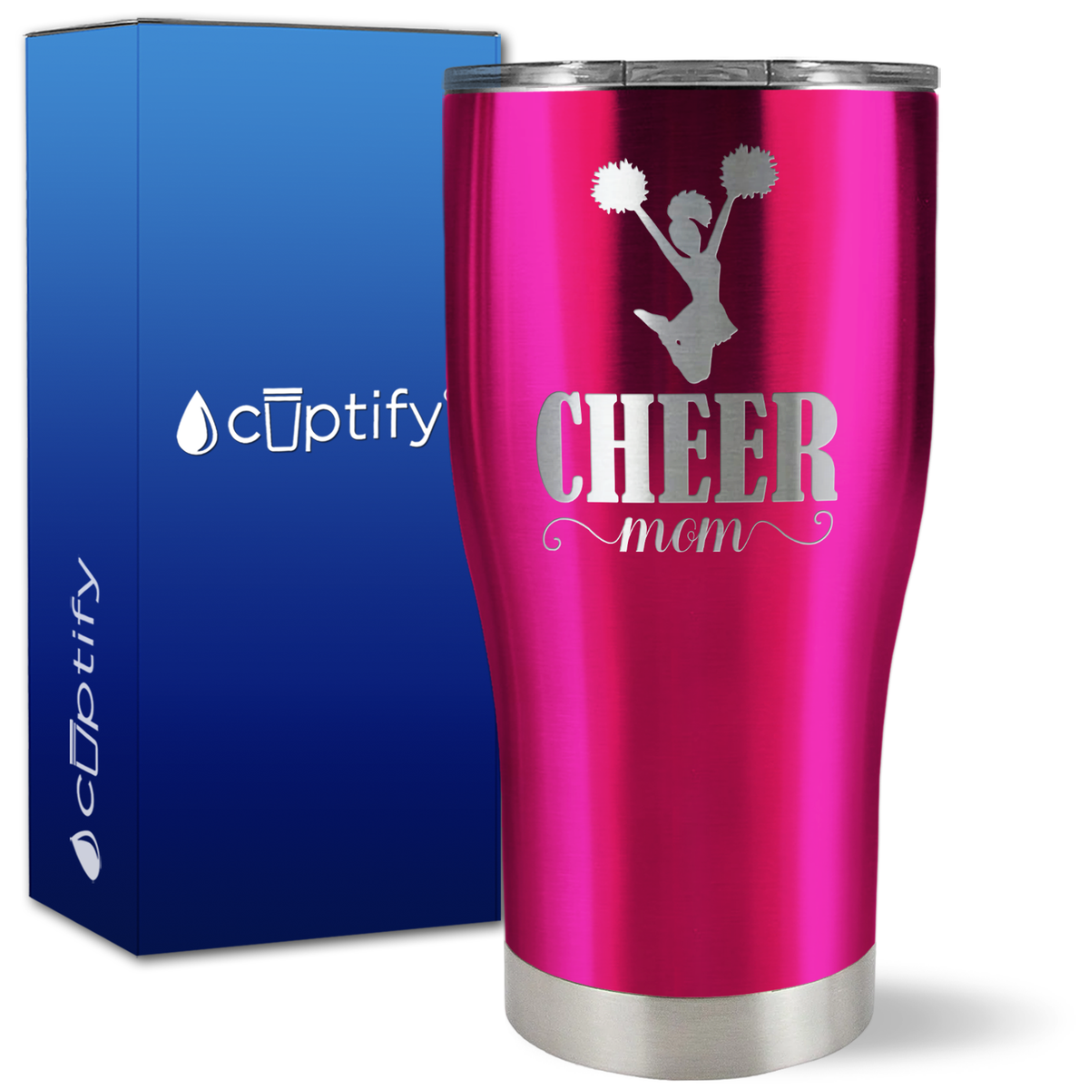 Cheer Mom Silhouette on 27oz Curve Tumbler