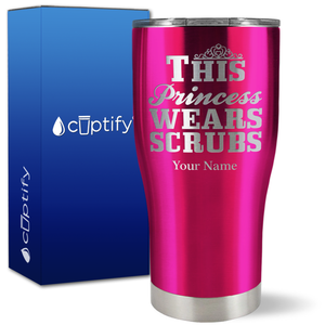 Personalized This Princess Wears Scrubs on 27oz Curve Tumbler