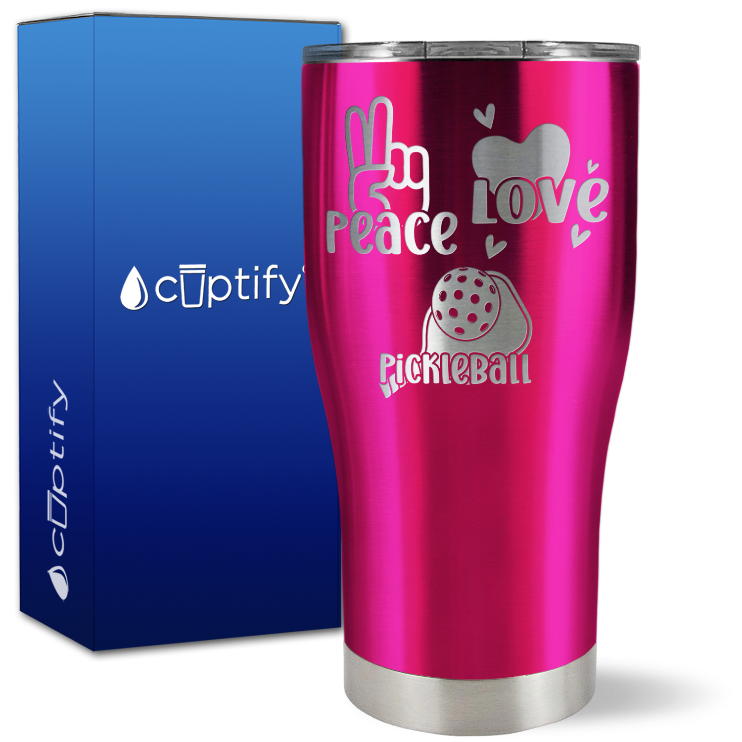 Peace Love Pickleball on 27oz Curve Tumbler