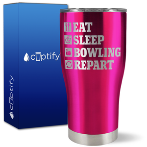 Eat Sleep Bowling Repeat on 27oz Curve Tumbler