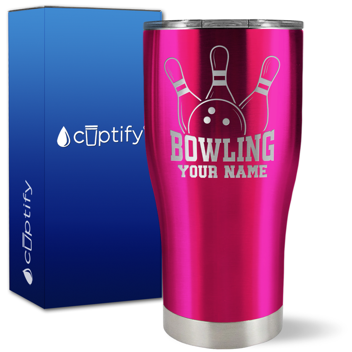 Personalized Bowling on 27oz Curve Tumbler