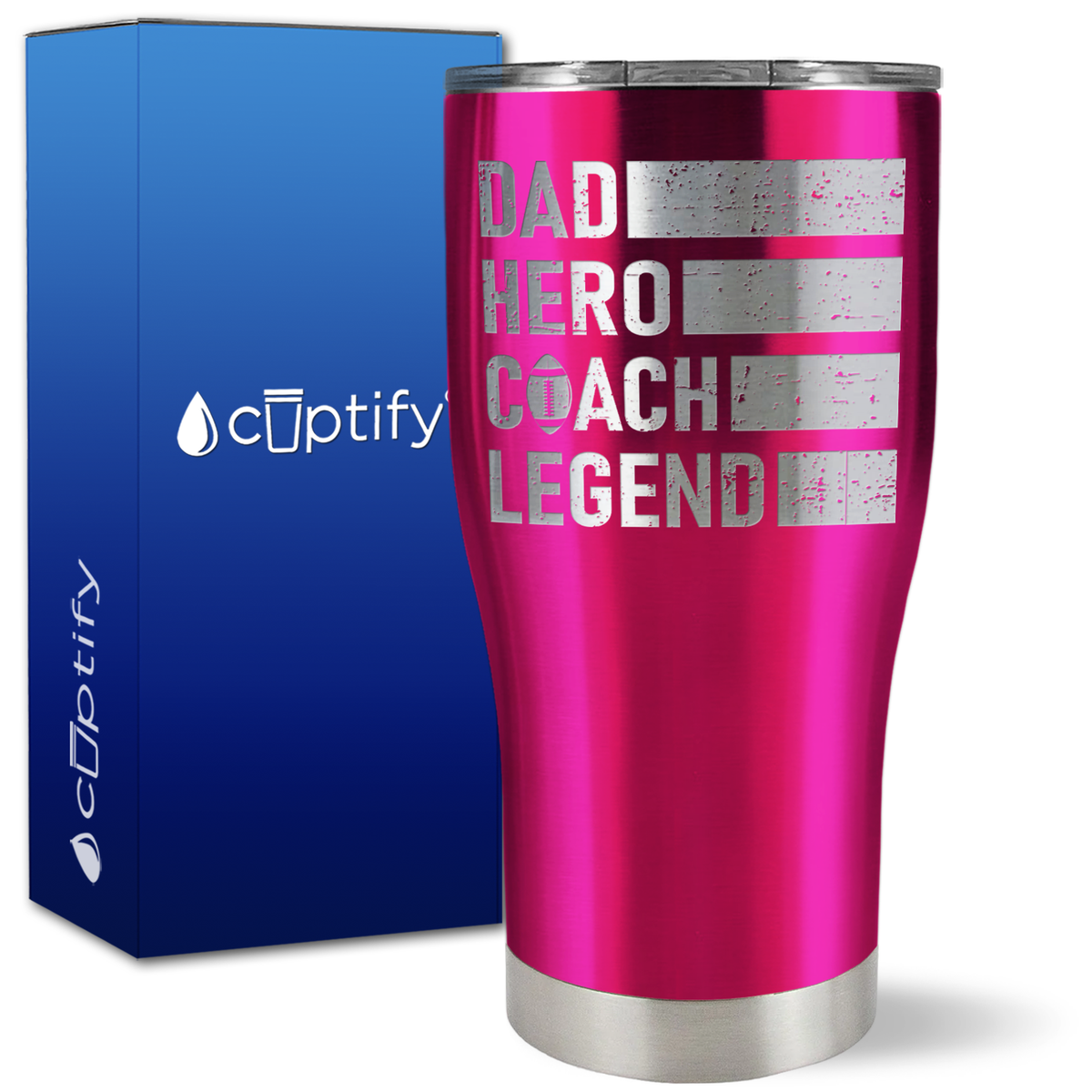 Dad, Hero, Coach, Legend on 27oz Curve Tumbler