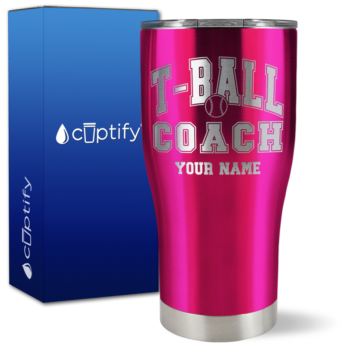 Personalized T-Ball Coach on 27oz Curve Tumbler