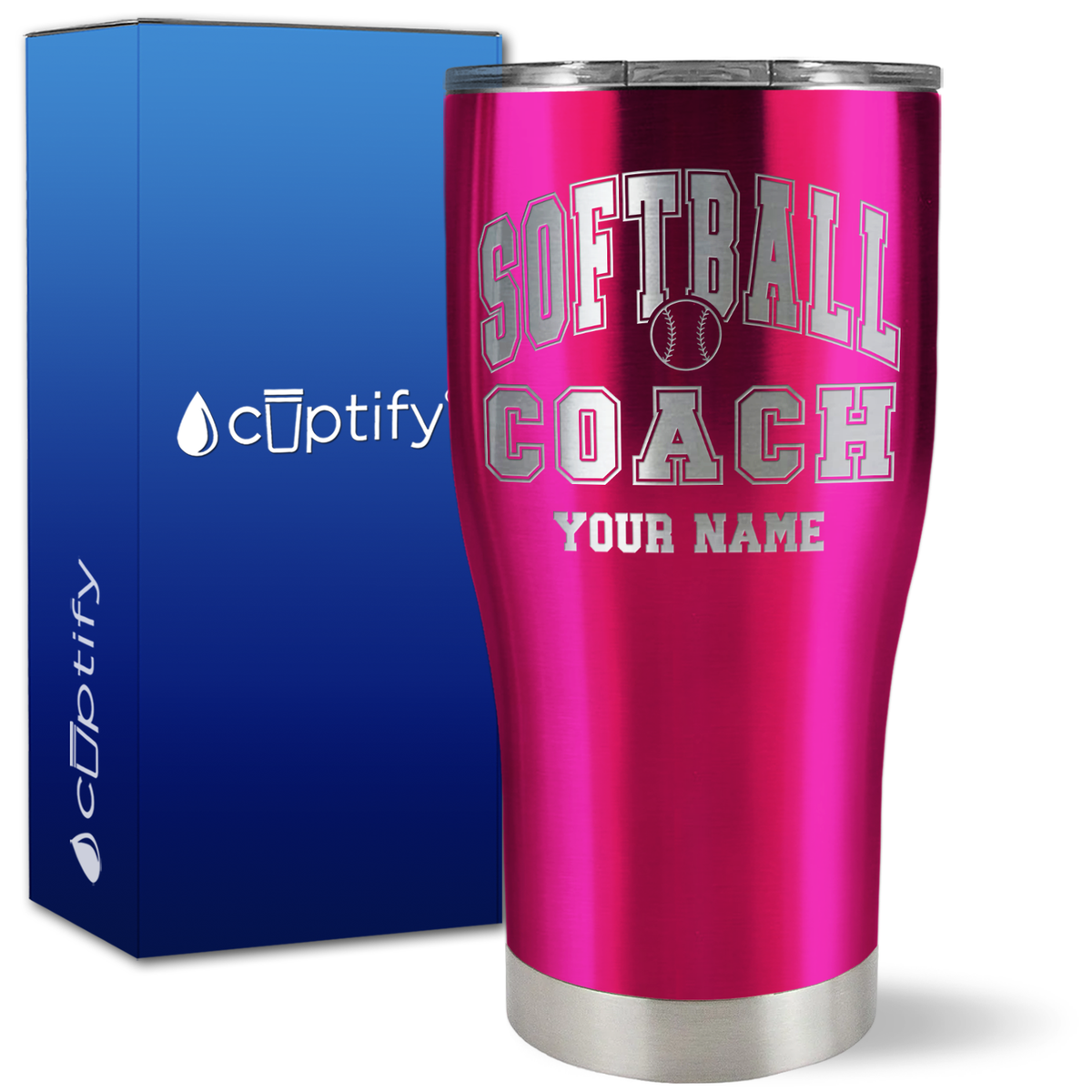 Personalized Softball Coach on 27oz Curve Tumbler