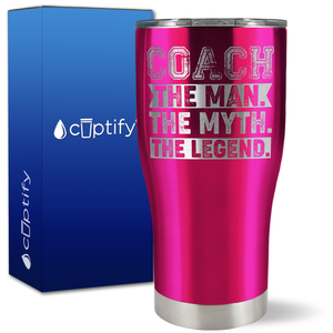 Coach the Man the Myth the Legend on 27oz Curve Tumbler