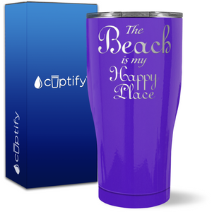 The Beach is my Happy Place on 27oz Curve Tumbler