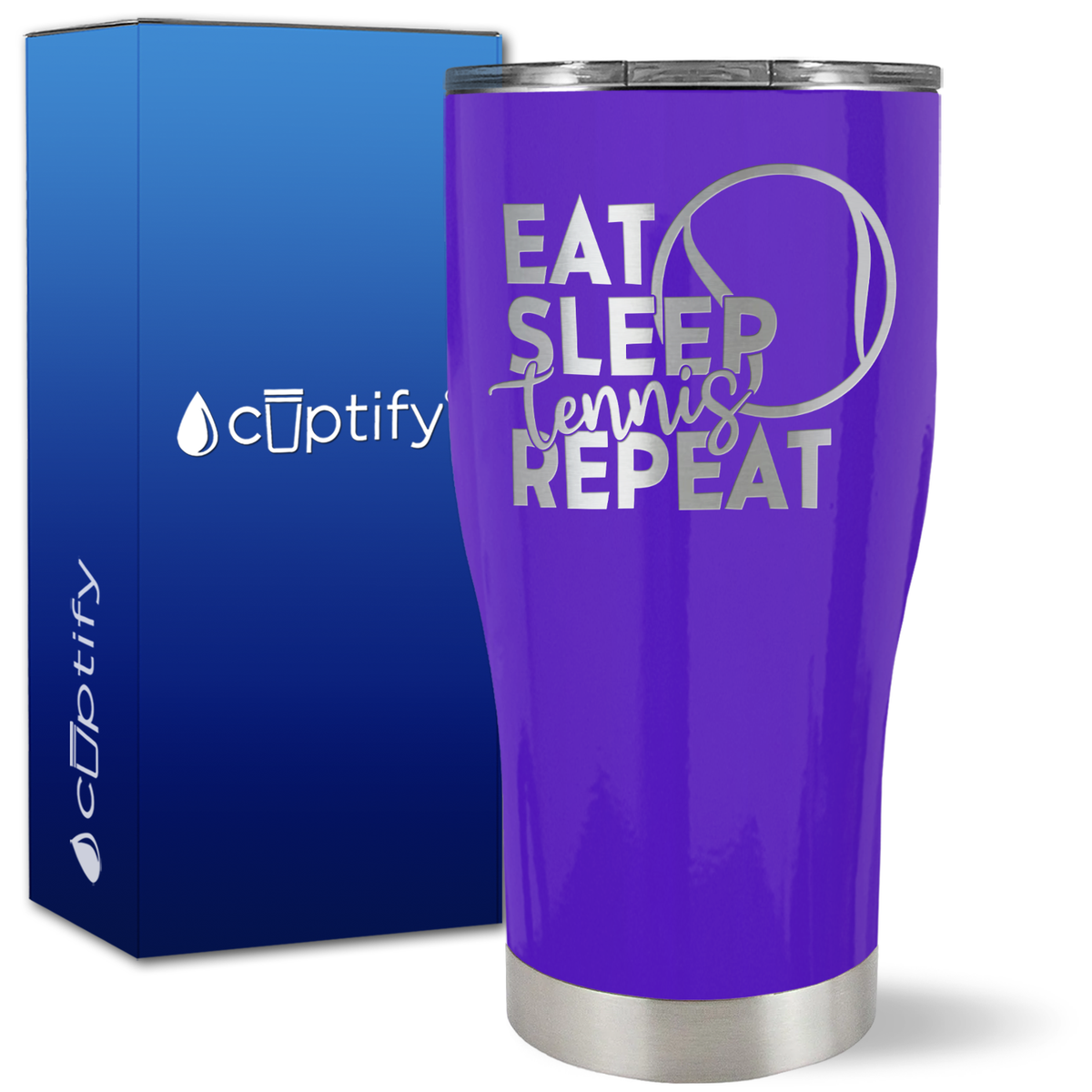 Eat Sleep Tennis Repeat on 27oz Curve Tumbler
