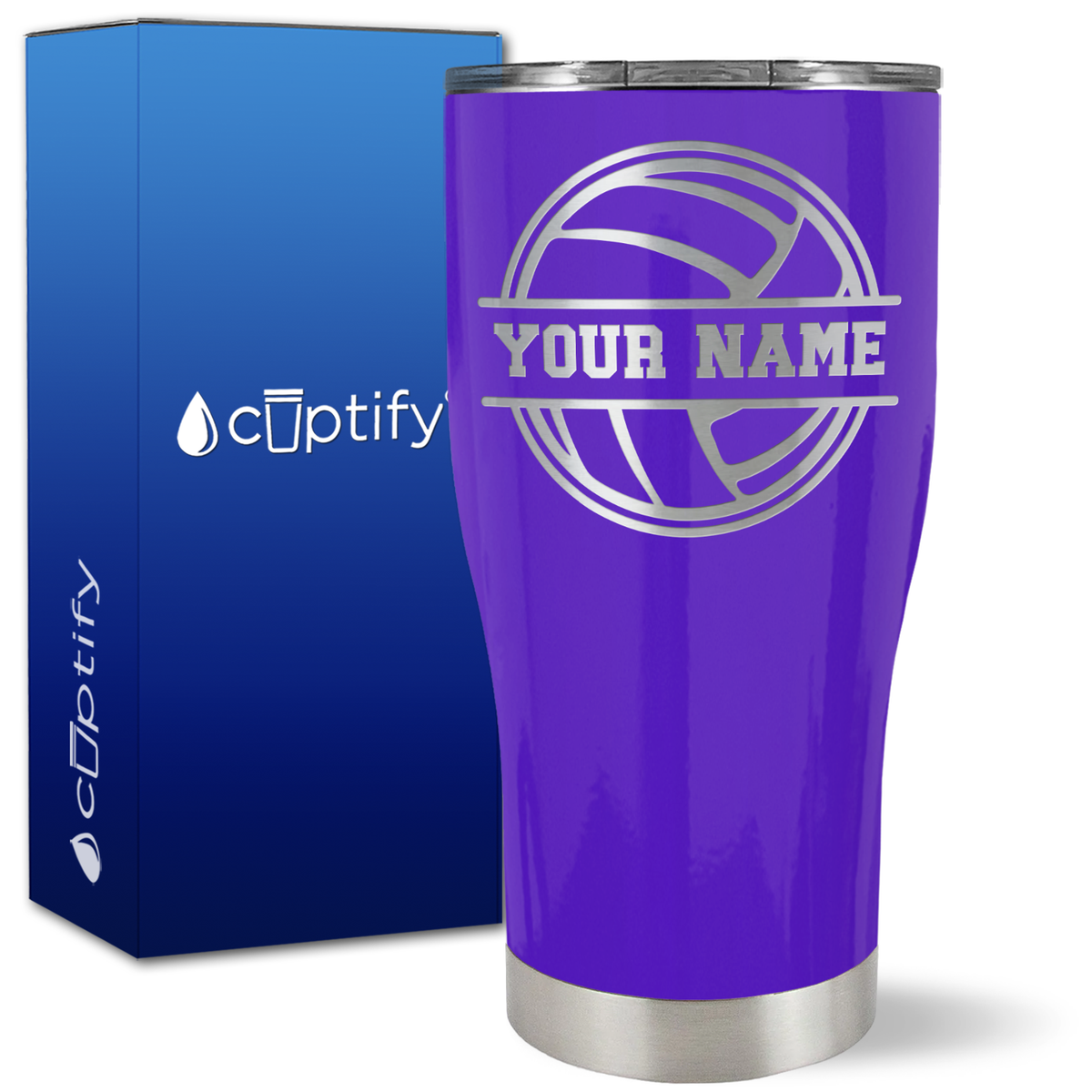 Personalized Volleyball on 27oz Curve Tumbler