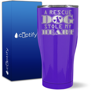 A Rescue Dog Stole My Heart on 27oz Curve Tumbler