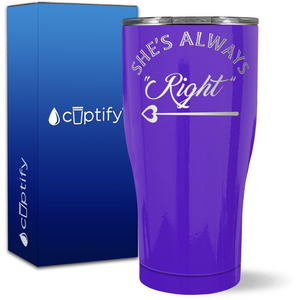 Best Friend She's Always Right on 27oz Curve Tumbler