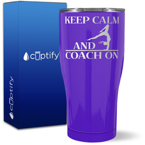 Gymnastics Keep Calm and Coach On on 27oz Curve Tumbler