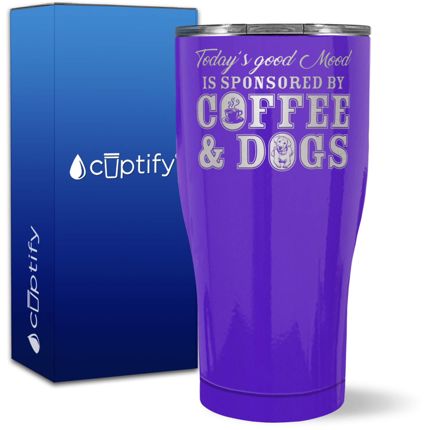 Sponsored By Coffee and Dogs on 27oz Curve Tumbler