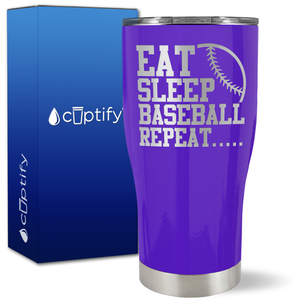 Eat Sleep Baseball Repeat on 27oz Curve Tumbler