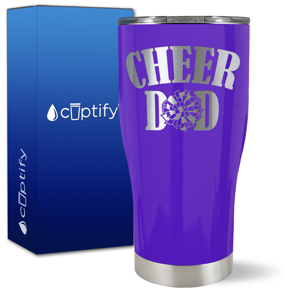 Cheer Dad Pom Pom on 27oz Curve Tumbler