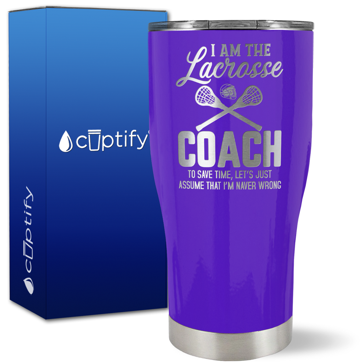 I Am The Lacrosse Coach on 27oz Curve Tumbler